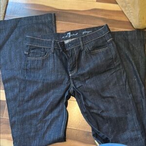 7 For All Mankind Blue Flare Wide Leg Jeans